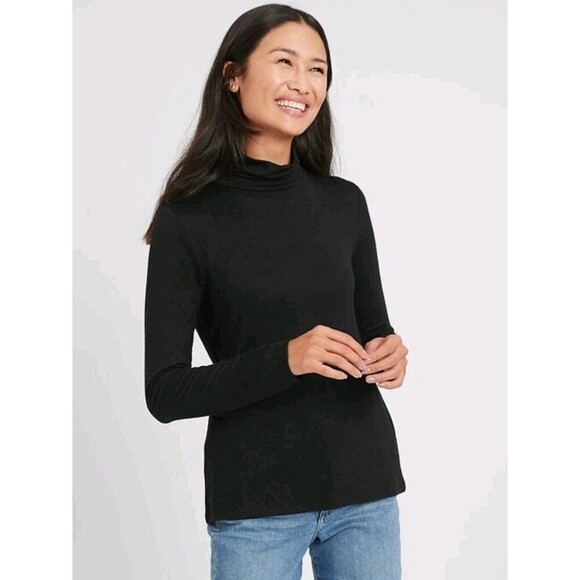 NWT Banana Republic Luxespun Turtleneck Top sz L Soft Capsule Layer Minimal 155 - Picture 1 of 7